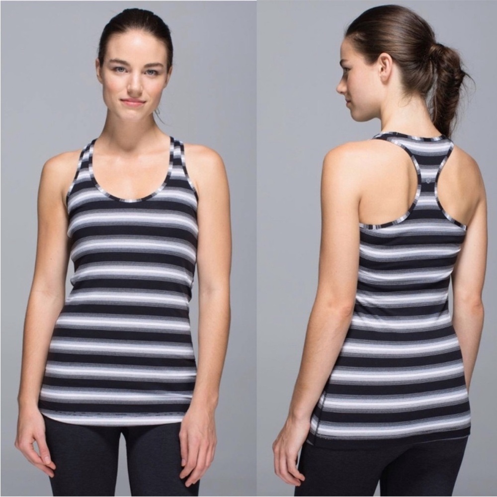 Lululemon Athletica black and white Racerback tank top
